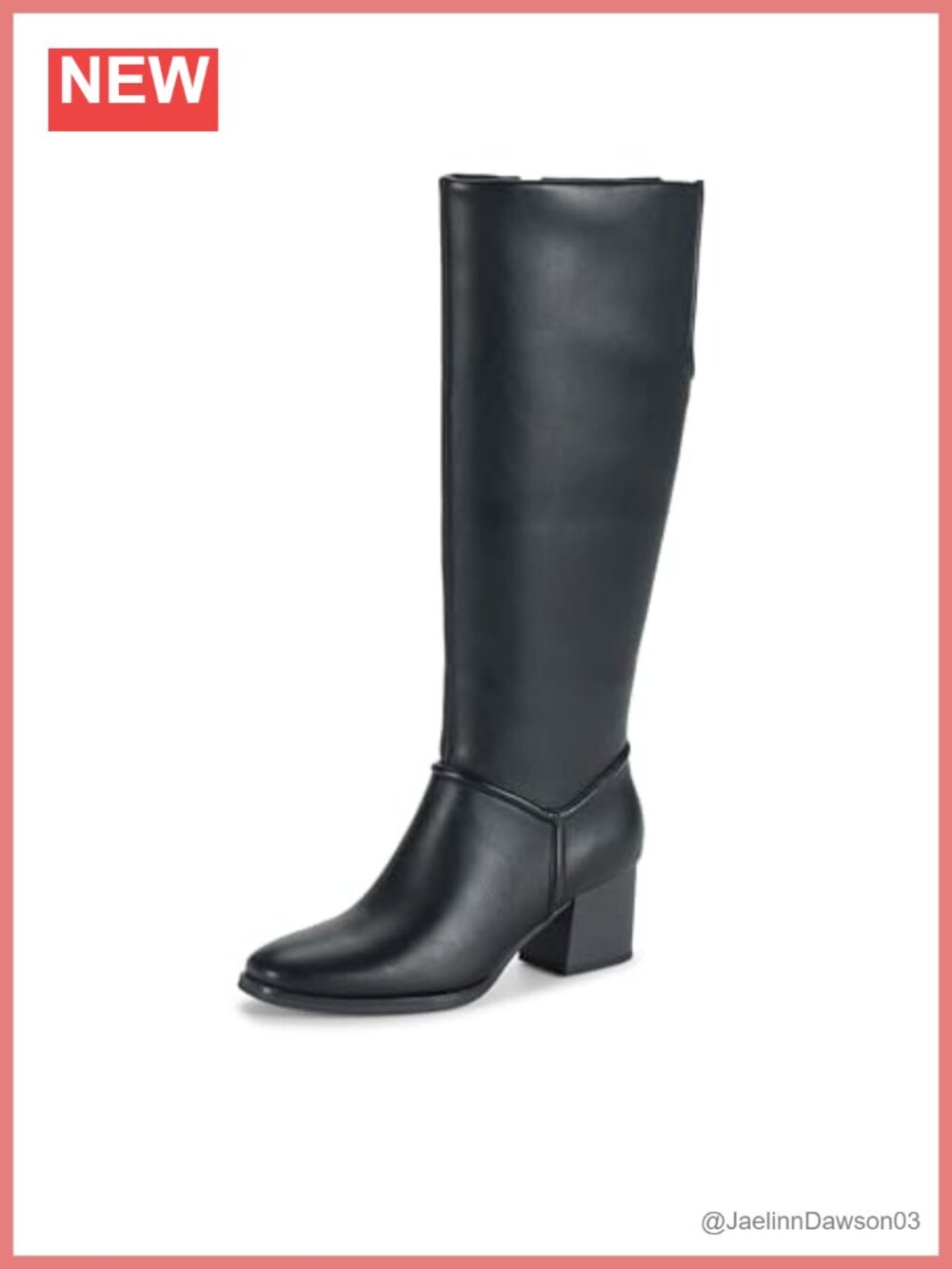 Knee-High Synthetic Boots 15in Shaft Inside Zip Block Heel Women's